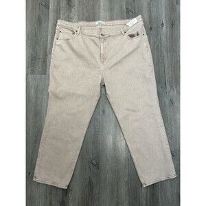 Abercrombie & Fitch 37/24s Ultra High Rise 90s Straight Jeans Cream/Tan/Ivory